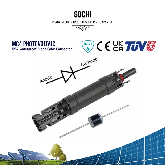 DISA HILA. PV MC4 DIODA KONEKTOR 1000V PANEL SURYA IP67