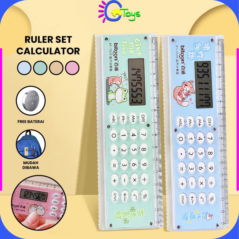 

CR-A65 Kalkulator Penggaris Karakter 2IN1 Mini Portable Multifungsi / Kalkulator 8 Digit Penggaris