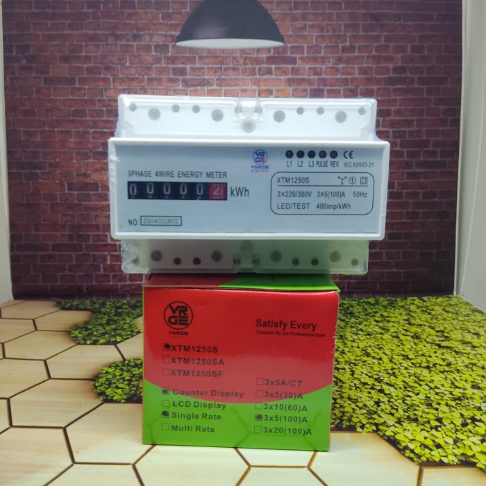 TOP KWH METER XTM1250S 3 PHASE / 3P / KWH METER 3PHASE ANALOG FORT -