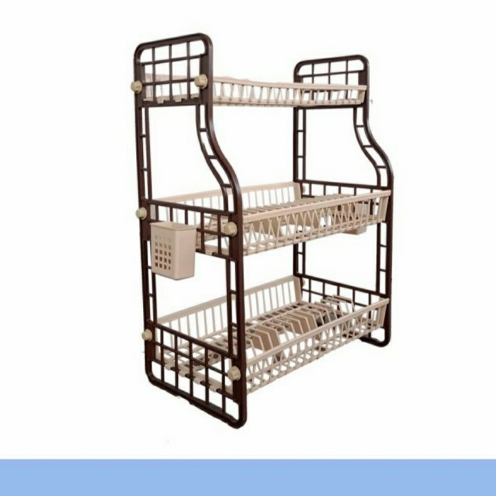 RAK PIRING PLASTIK 3 SUSUN LUCKY STAR / RAK PIRING MURAH TEBAL