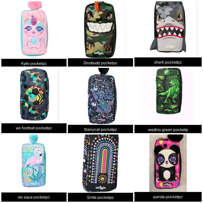 

Ready Smiggle Pocket Pencil Dino, Shark/Kotak Pensil/Tempat Pensil Anak