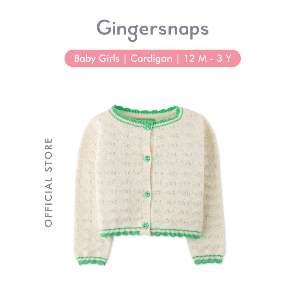 Gingersnaps Mini Amalfi Cardigan Green - Jaket Bayi Perempuan (Hijau)