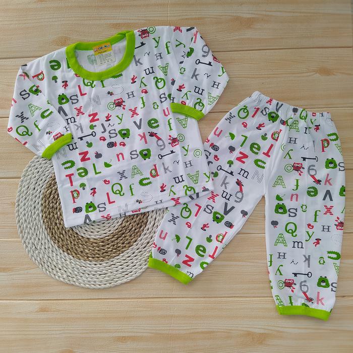 Miniqe- setelan baju bayi laki laki 6 12 bulan baby lengan panjang