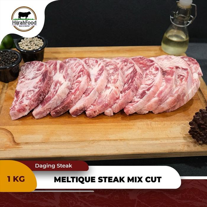 

Hijrahfood Meltique Steak Mix Cut Beef Steak Aus Daging Sapi Meltique Potongan Steak