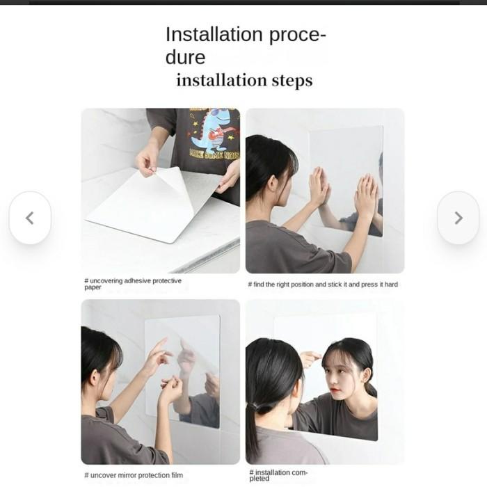 

BIG SALE Levo Cermin Akrilik Kamar Mandi DIY Bathroom Miroor Acrylic Decoration 20x20 cm