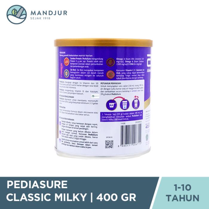 

Terlaris- Pediasure Classic Milky 400 Gram - Susu Nutrisi Pertumbuhan Anak
