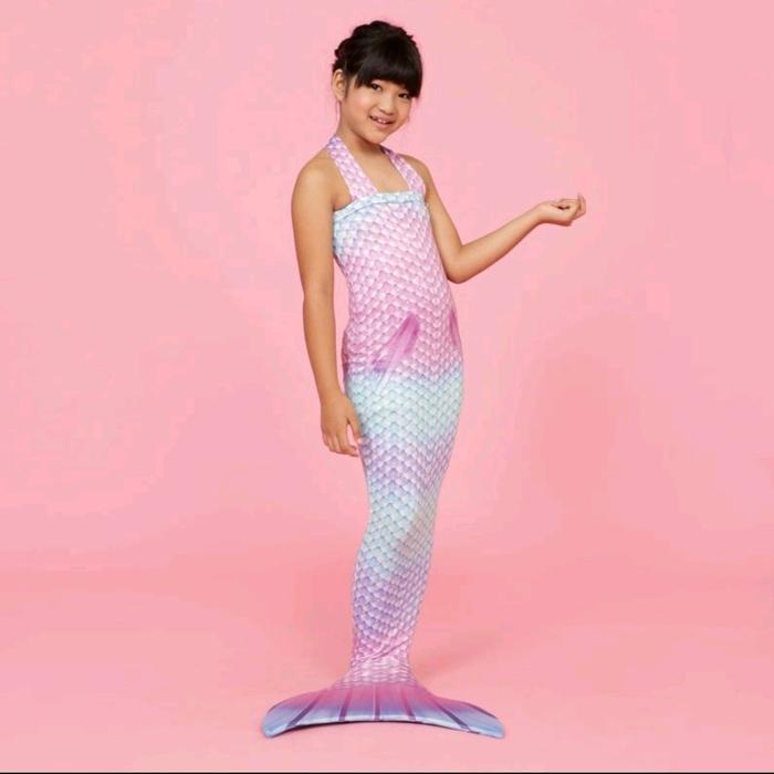 Sport's Mermaid baju pelangi duyung baju renang new model kostum putri duyung anak Cantik Motif