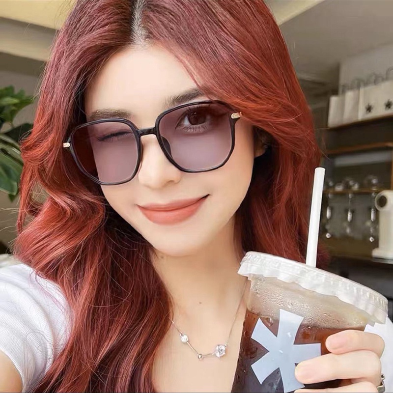 Kacamata lensa photochromic anti radiasi wanita pria kacamata bingkai kotak