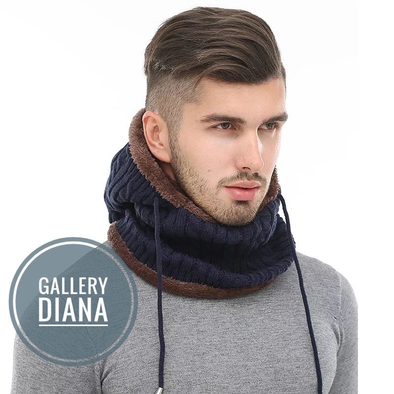 Topi Kupluk Syal Rajut Pria Topi Kupluk Rajut Musim Dingin