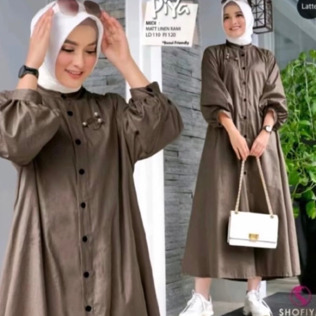 TERBARU PIYA midi dress terbaru fashion wanita kekinian
