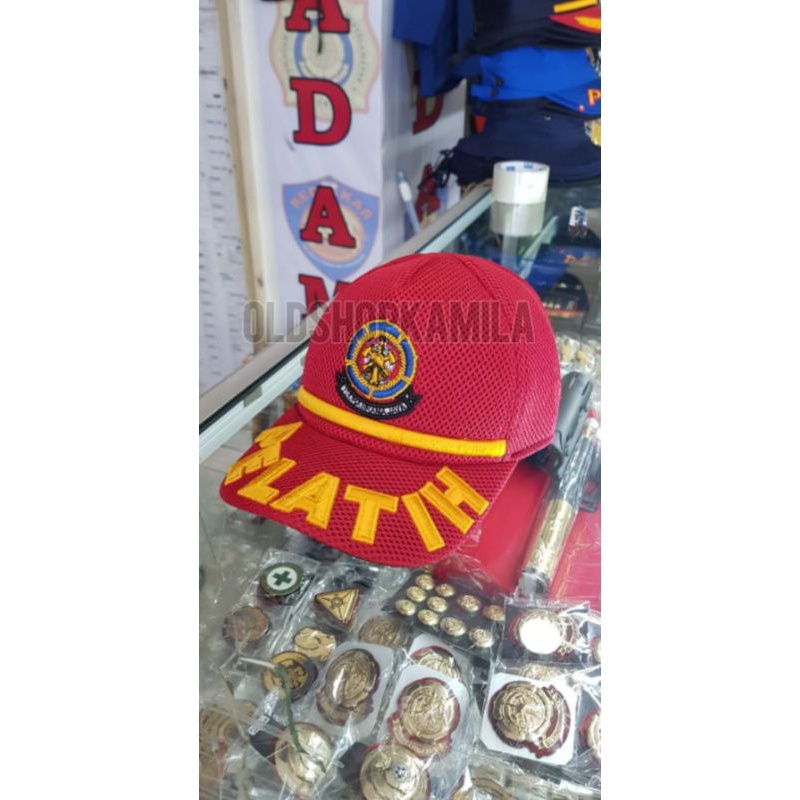 topi piket pemadam damkar pelatih bordir timbul