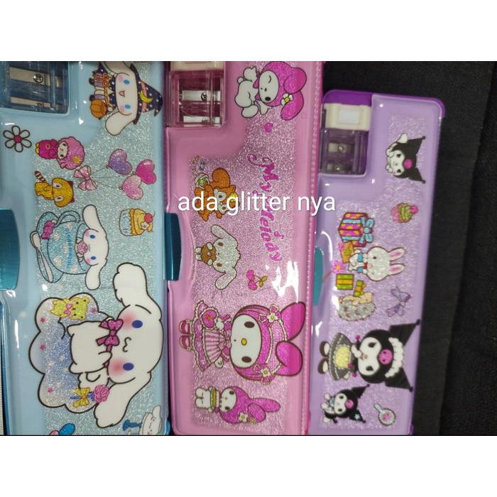 

] tempat pensil sanrio glitter magnet gp 9372 satuan 23 x 8 cm kuromi