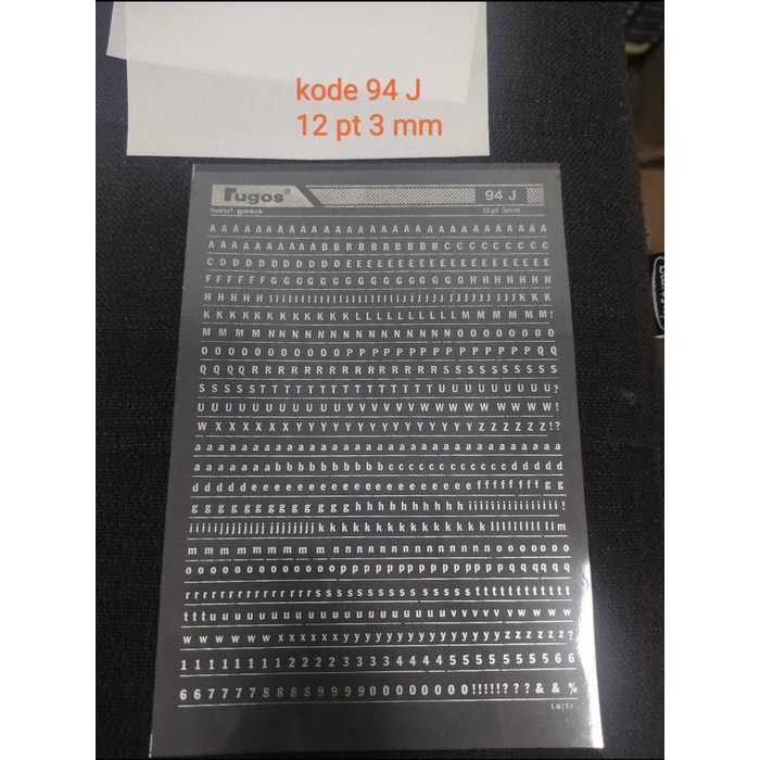 

monggo] rugos huruf angka warna silver 3 mm 94 J atau 5 mm 85 M