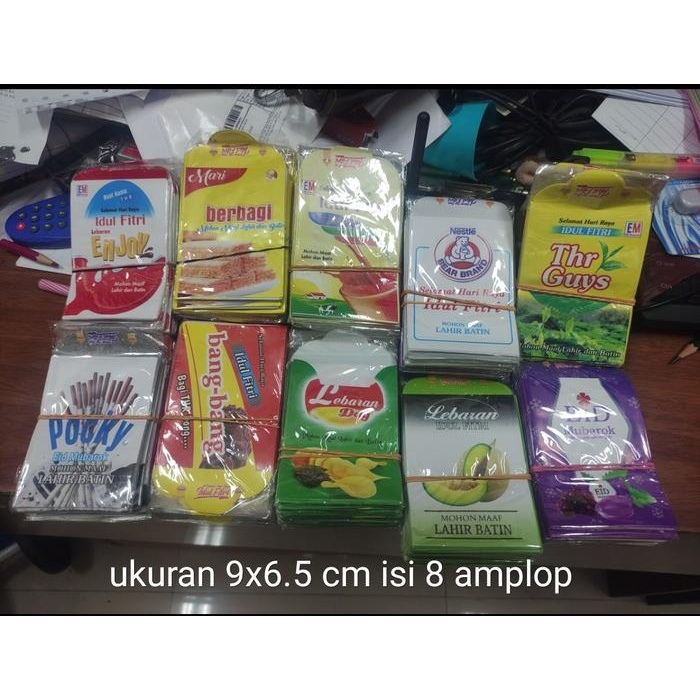 

yang dicari@@@@] amplop angpau idul fitri lebaran 9 x 6.5 cm isi 8 lembar uang atau bra