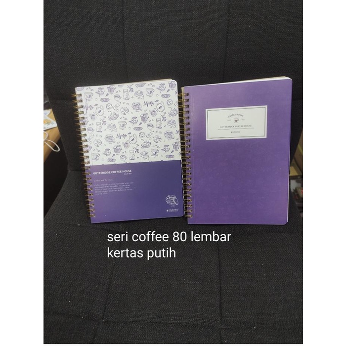 

~^~^~^] design spiral oxford a5 cofee 80 lembar garis paper korea