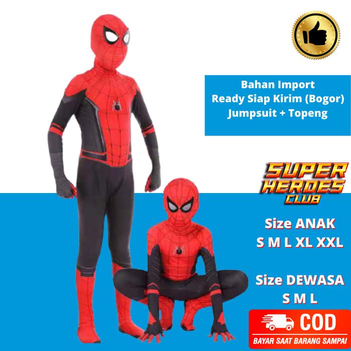 Promo Kostum Superhero Anak Spiderman Baju Costume Cosplay Spider Impor