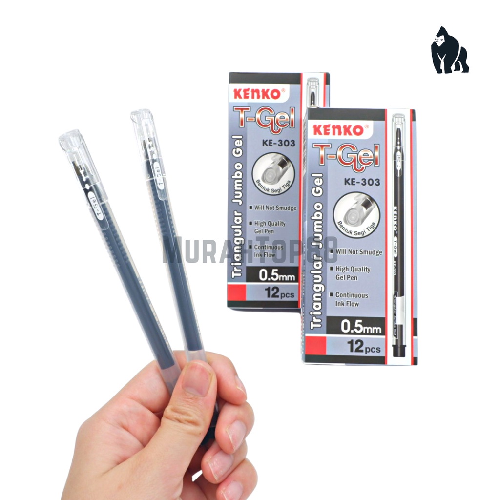 

Pulpen T-Gel KE-303 Kenko 0.5 mm / Triangular Jumbo Gel Pen /Ballpoint Bolpen Pena Tinta [PER LUSIN]