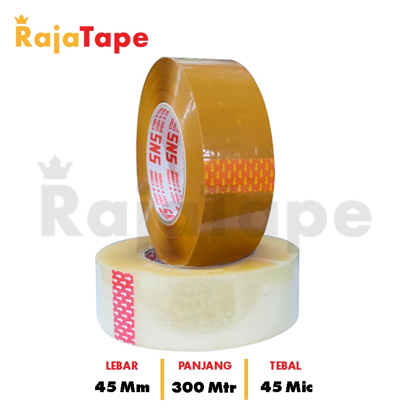 

Lakban Bening / Coklat 500 Yard / 300 Meter x 45 Mm x 45 Mic Sticky N Strong (SNS)