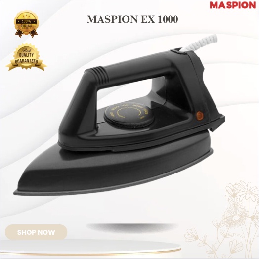 MASPION SETRIKA EX 1000 Hitam - Setrika Listrik/EX 1000/EX-1000/EX1000/AUTOMATIC IRON/SETRIKA