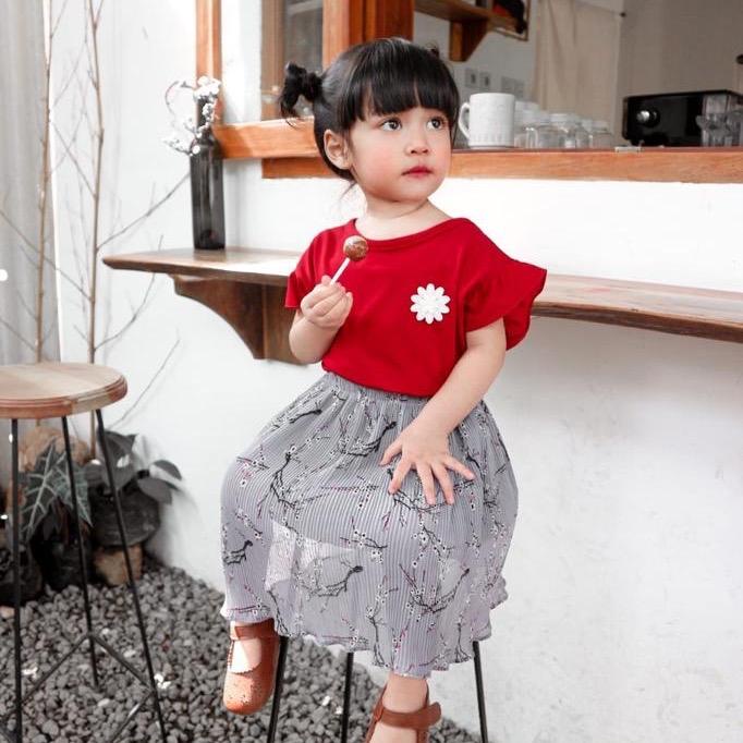 Gayani- SETELAN ROK PLISKET ANAK/ set anak perempuan Fashion