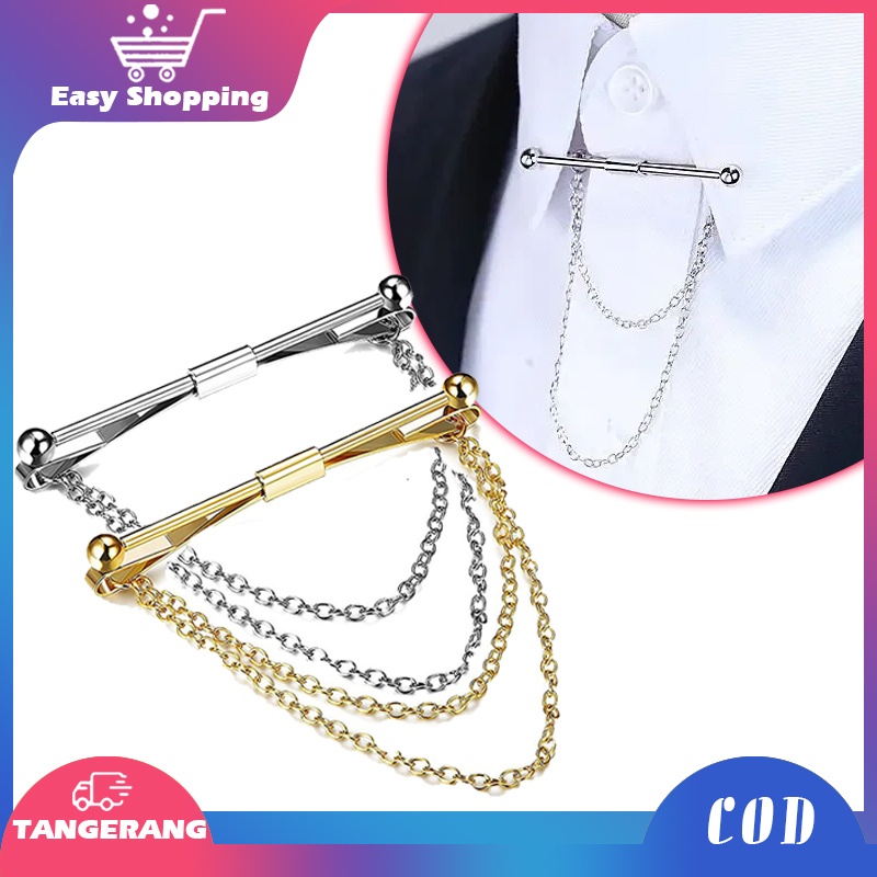 Pin Kerah Kemeja Bros Kerah Kemeja Emas Perak Lapel Pin Bros Jepit Kerah Dw05