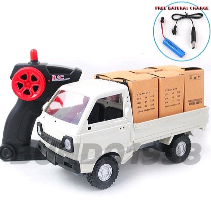 terbaru  mobil remot rc pick up cargo truck batrai cas mainan mobil pickup angkut barang set