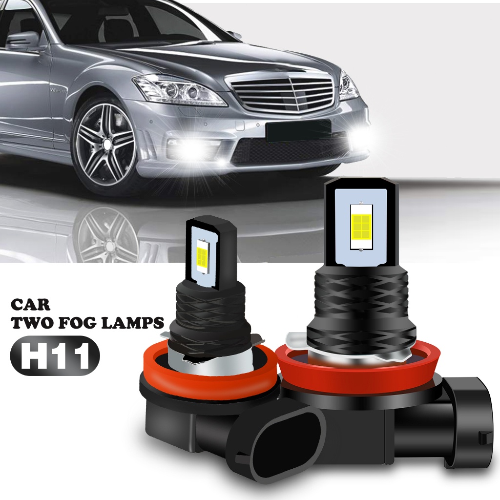 2 Buah Lampu Kabut Mobil LED H4 H8 H9 H11 9006 HB4 H27 Lampu Sorot LED Mobil 2200LM Lampu Kabut