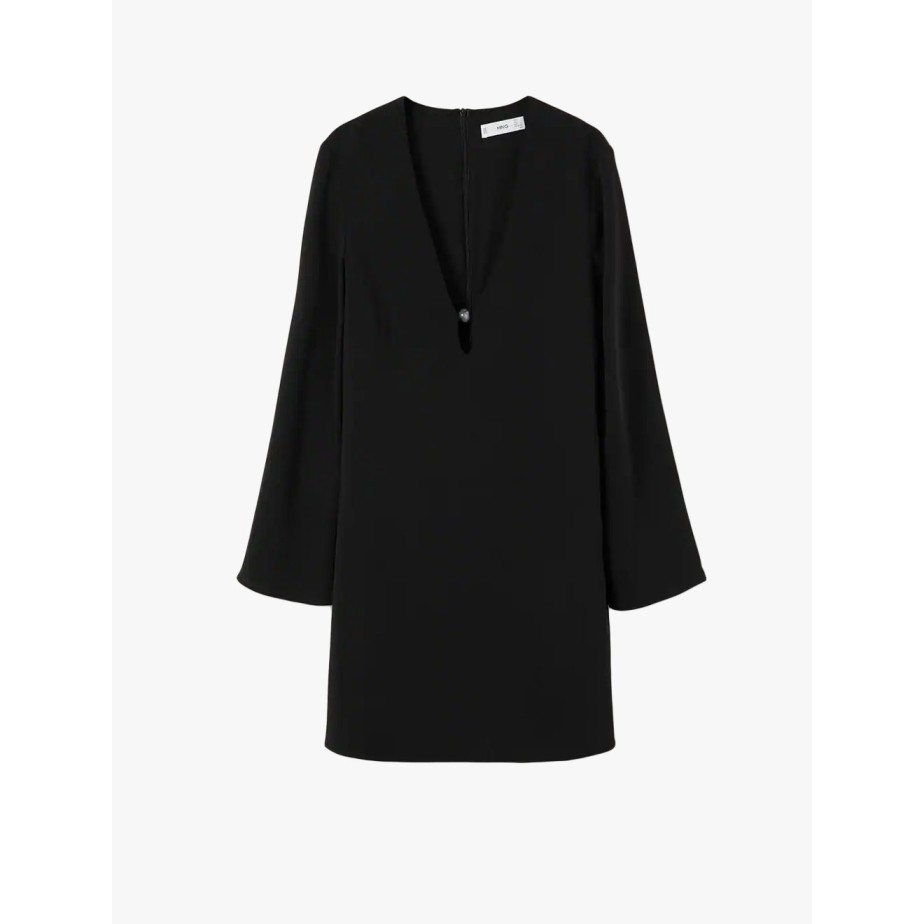 MANGO - MINI DRESS ALMOND-HITAM