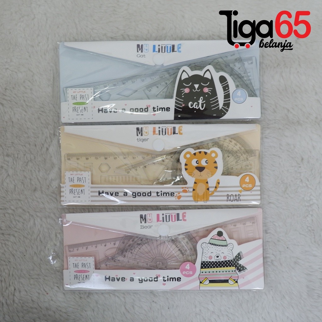 

PENGGARIS SET 20CM #41143 SET PENGGARIS PLASTIK 15CM 4IN1 KARAKTER / STATIONERY CASTLE