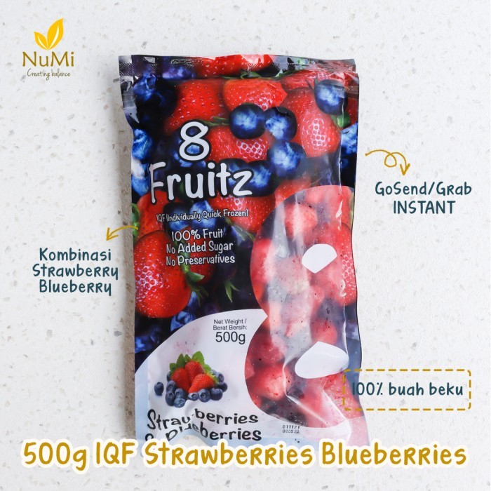 

BisaInstan- 500G IQF STRAWBERRIES BLUEBERRIES Frozen Buah Beku - 8 FRUITZ