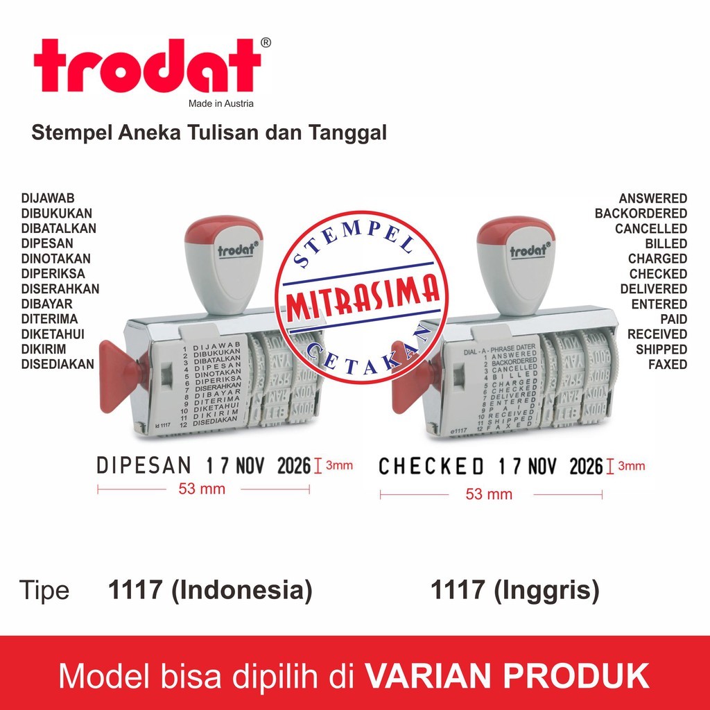 

pel Aneka Tulisan dan Tanggal Merk Trodat
