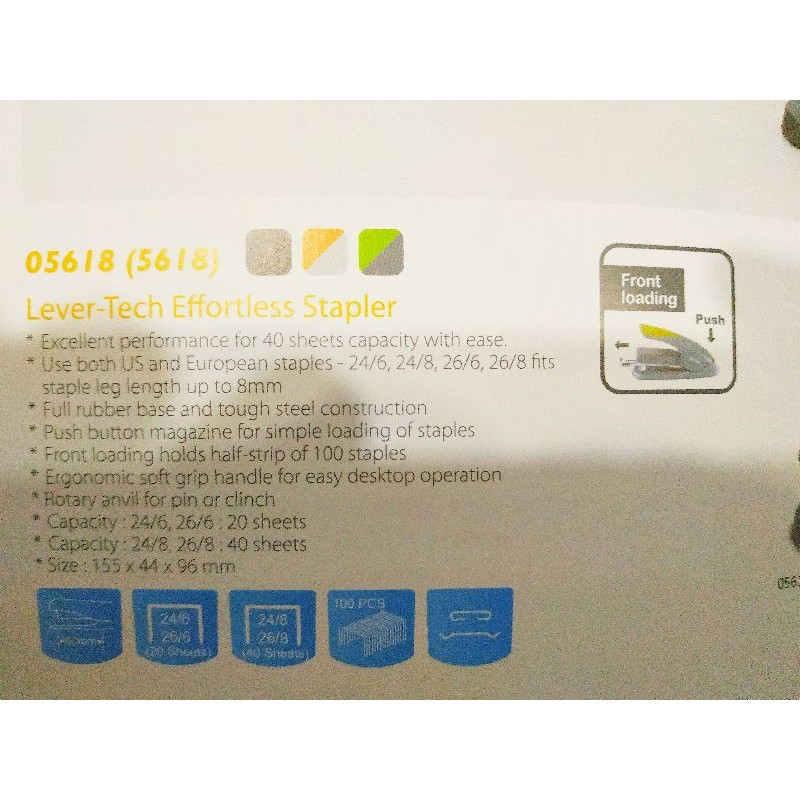 

Kw-Trio 5618 stapler effortless half-strips 40 halaman.Garansi 1 bulan
