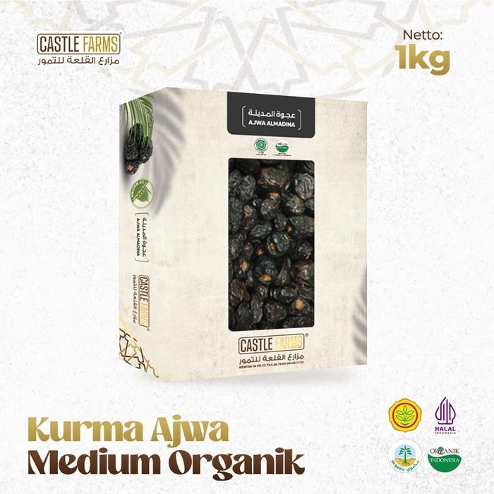 

BisaInstan- Kurma Ajwa Medium Organik 1 kg - Castle Farms Kurma Asli Madinah