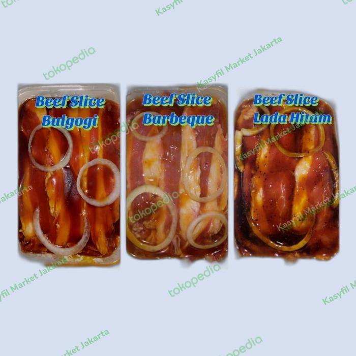 

Kirim,HariYgSama- Daging Slice Berbumbu 500gr Bulgogi, Barbeque, Blackpaper