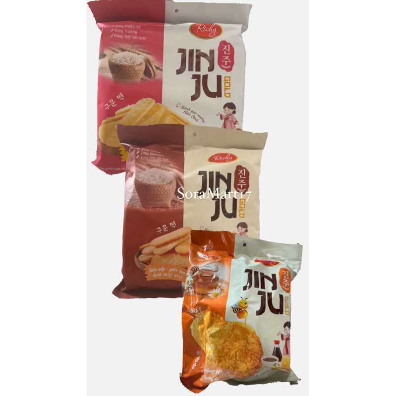 

Richy Jinju Rice Cracker Pink Salt Barbeque Honey Krekers Kue Beras Asin Barbeque Madu 134gr