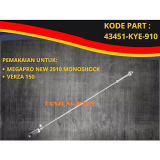 Tiang Rem Belakang  MEGA PRO N'10 43451-KYE-910 TAKAYAMA Genuine Part