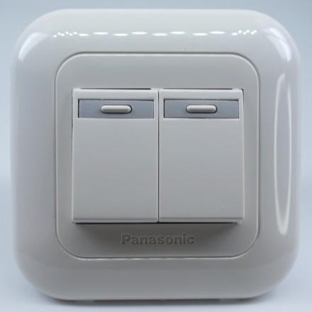 SAKLAR SAKELAR SERI DOUBLE 2 TOMBOL LAMPU IB PANASONIC TANAM