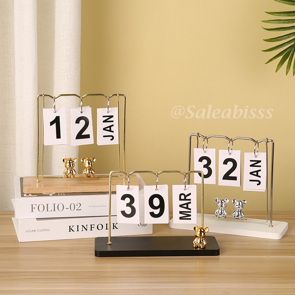 

Pajangan Kalender Meja Bear Creative Desktop Calender Ornaments Cute Bear Dekorasi Meja