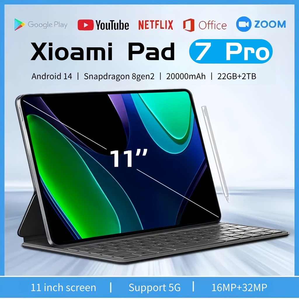 

2025 New Original Mi Pad 7 Pro Tablet 11Inch Snapdrago 8Gen2 Hd 4K Android 14 22Gb+2T 20000Mah 5G