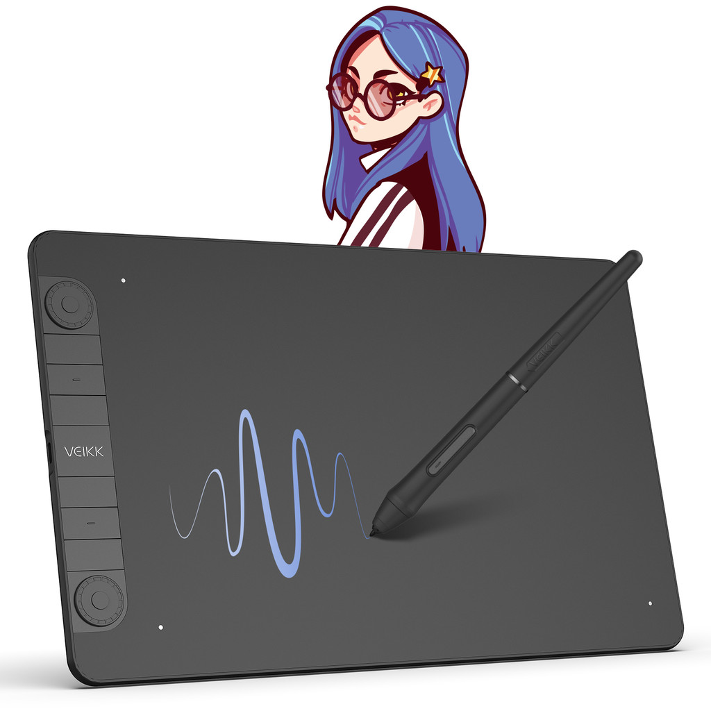 

Veikk Graphic Tablet Vk1060Pro 10X6 Inch With 8192 Level Battery-Free Pen Support Android Windows