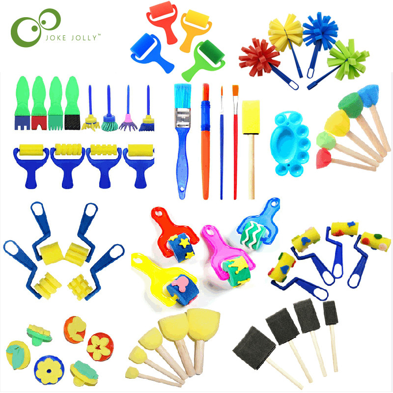 

Children Toddler Sponge Stamp Brush Kits Flower Drawing Toys For Children Paint Educational Diy Art