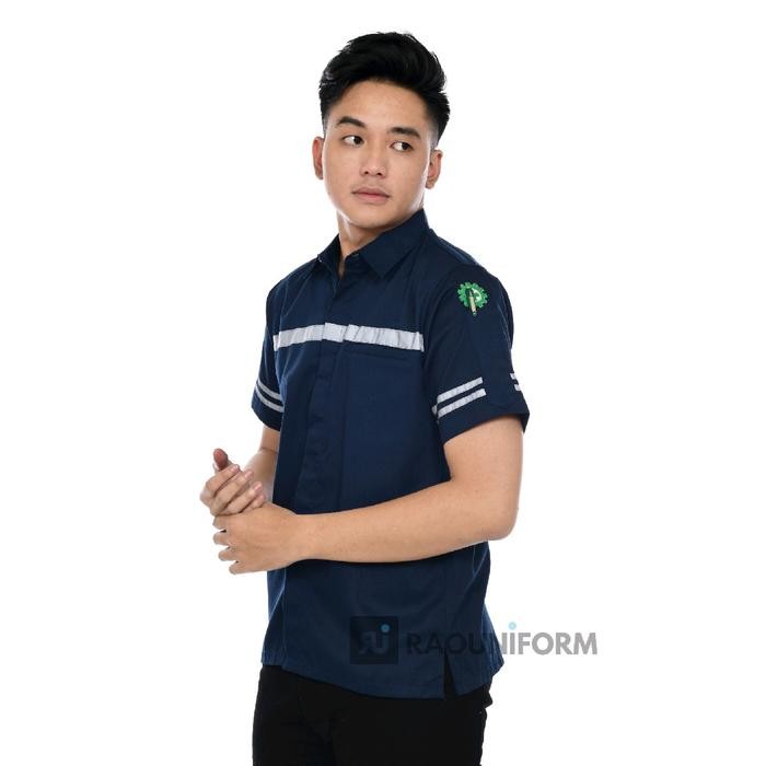 JTTOP" SERAGAM TEKNISI LAPANGAN/KEMEJA SAFETY PRIA/BEJU KERJA PRIA/SERAGAM PROYEK LAPANGAN/BAJU