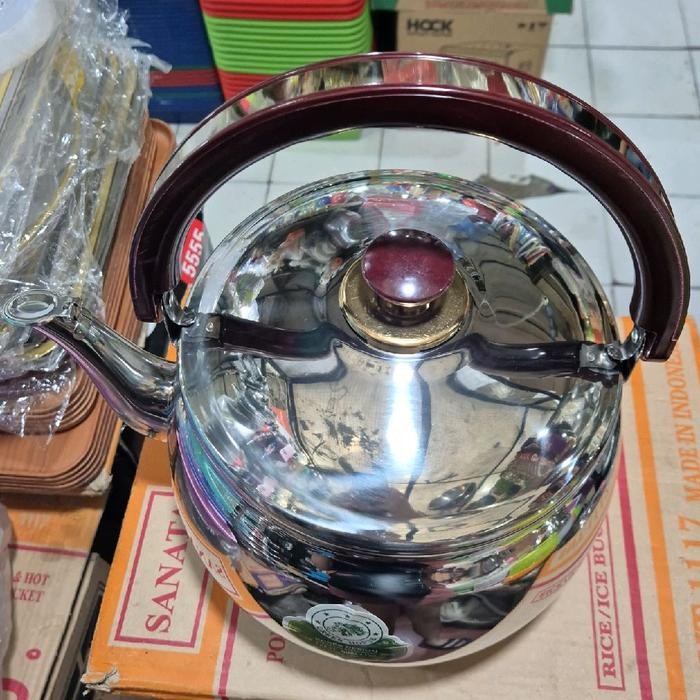ready stok horse ceret stainless steel harmonika 7liter 28cm siul / teko gagang masak bunyi /