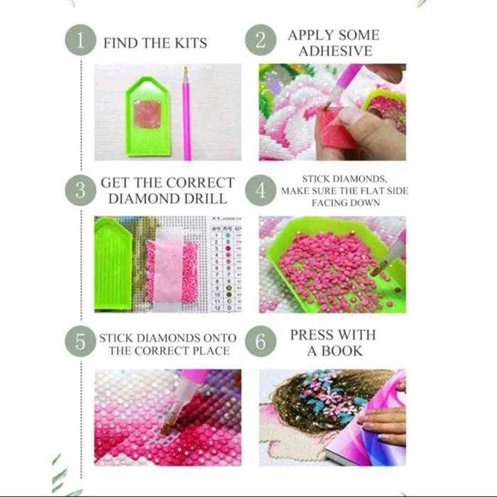 

ready stok diamond painting set 5d full drill round kreatifitas ( 30cm x 40cm )keterampilan dan
