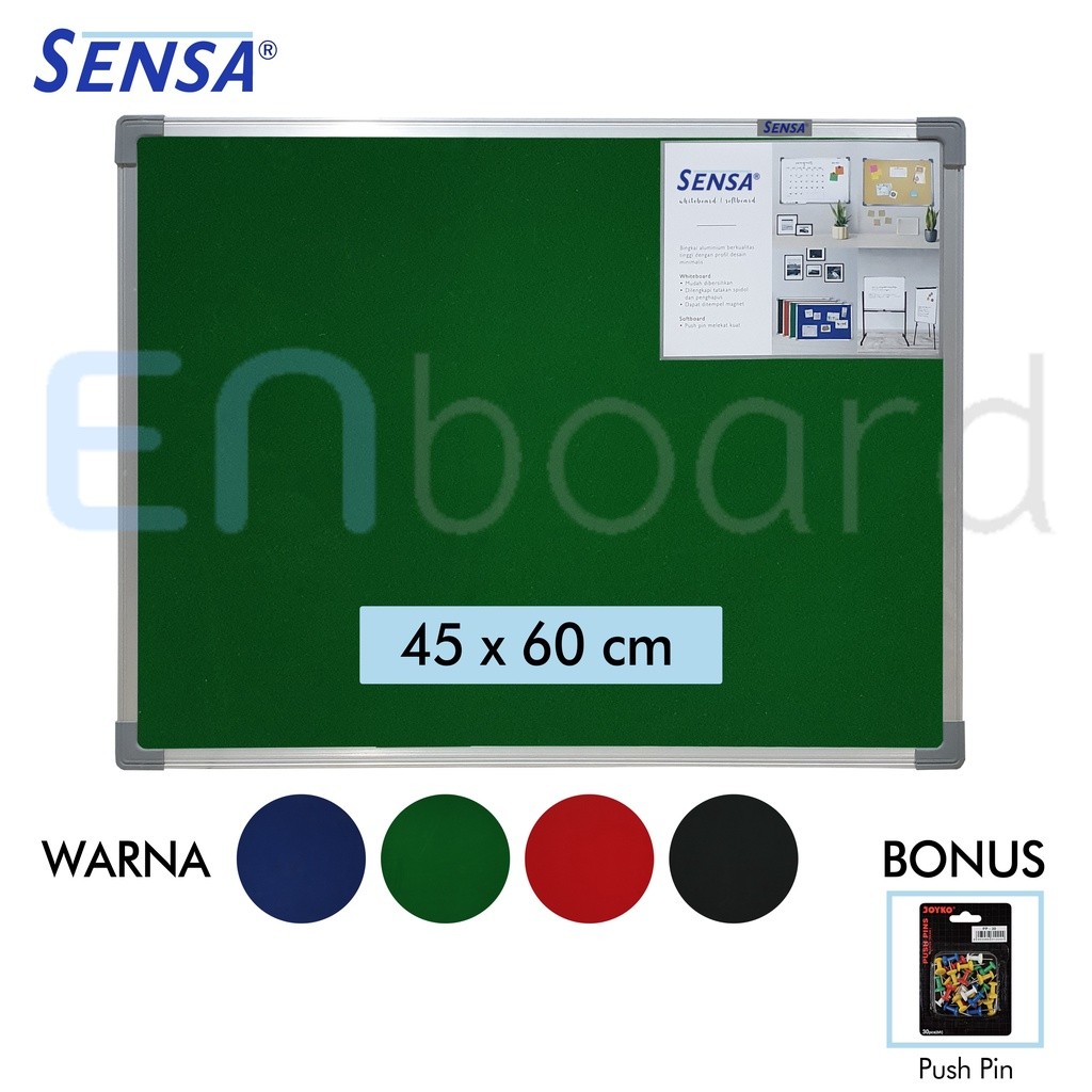 

Softboard / Board / Cork Board / Papan Pengumuman / Mading Gantung Bludru Sensa 45 x 60 cm
