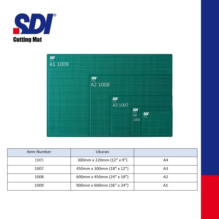 

SDI 10 Alas Potong A2 (24" x 18") Cutting Mat A 2 ( 600mm x 450mm )
