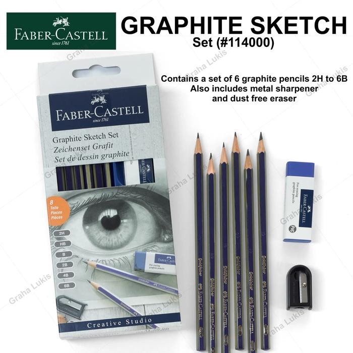 

ready stok faber-castell graphite sketch set (#114000) original