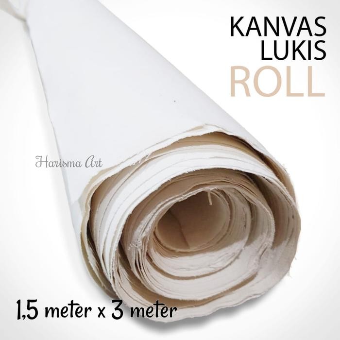 

ready stok kanvas lukis roll berkwalitas ukuran 1,5 x 3 m original