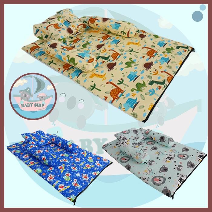 Auraby- Matras Kasur Bayi Jumbo Free Set Bantal Guling Bayi Free Tas Mika [ Merk Babyship ]