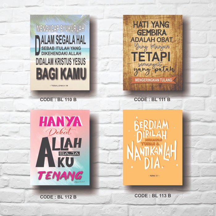 Wall Decor Rohani Pajangan Dinding quotes Alkitab Kristen 30 x 40 cm
